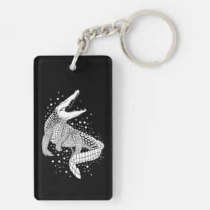 Dierlijk wit silhouet - krokodil sleutelhanger