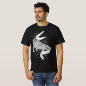 Dierlijk wit silhouet - krokodil t-shirt (Voorkant volledig)