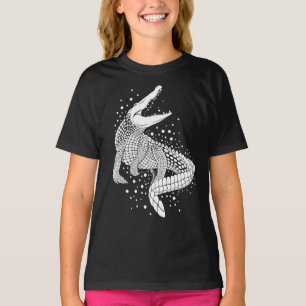 Dierlijk wit silhouet - krokodil t-shirt