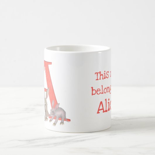 Dierlijke ABC A is bestemd voor aardvarkmok Koffiemok (Center)