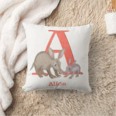 Dierlijke ABC A is voor aardvarkkussenussen Kussen (Deken)