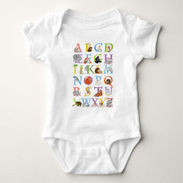 Dierlijke ABC-baby-carrosserie (blauwe versie) Romper