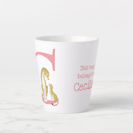 Dierlijke ABC C is bestemd voor cheetah latte mok (Voorkant)