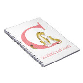 Dierlijke ABC C is bestemd voor cheetah notitieboe Notitieboek (Rechterzijde)