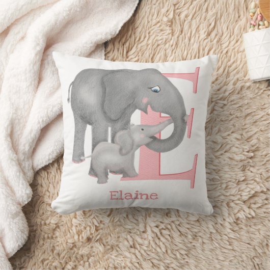 Dierlijke ABC E is bestemd voor olifantenkussenuss Kussen (Deken)