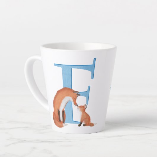 Dierlijke ABC F is bestemd voor de mok van fox lat (Linkerhoek)