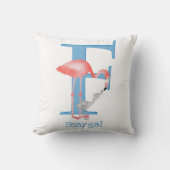 Dierlijke ABC F is bestemd voor flamingo-kussen Kussen (Voorkant)