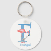 Dierlijke ABC F is voor de flamingo sleutelring Sleutelhanger (Voorkant)