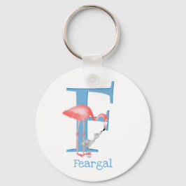 Dierlijke ABC F is voor de flamingo sleutelring Sleutelhanger