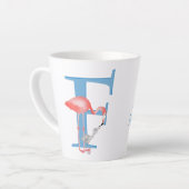 Dierlijke ABC F is voor flamingo latte mok (Linkerhoek)