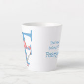 Dierlijke ABC F is voor flamingo latte mok (Voorkant)