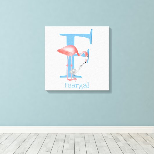 Dierlijke ABC F is voor het afdrukken van flamingo (Insitu (Houten vloer))