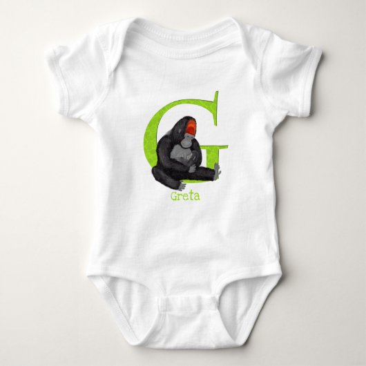 Dierlijke ABC G is bestemd voor gorilla-baby-licha Romper (Voorkant)