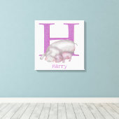 Dierlijke ABC H is bestemd voor de afdruk van hipp Canvas Afdruk (Insitu (Houten vloer))