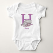 Dierlijke ABC H is bestemd voor hippo-baby lichaam Romper (Voorkant)