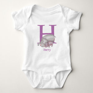 Dierlijke ABC H is bestemd voor hippo-baby lichaam Romper