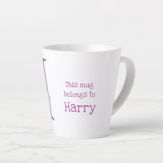 Dierlijke ABC H is bestemd voor hippo latte mok (Rechterhoek)