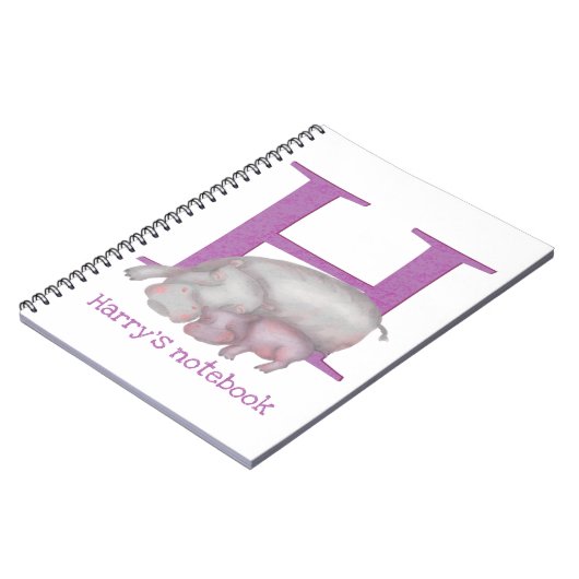 Dierlijke ABC H is bestemd voor hippo-notitieboek Notitieboek (Linkerzijde)