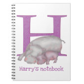 Dierlijke ABC H is bestemd voor hippo-notitieboek Notitieboek (Voorkant)