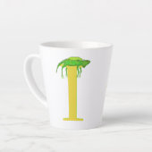 Dierlijke ABC I is voor iguana latte mok (Linkerhoek)