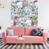 Dierlijke ABC-indigo multi Canvas Afdruk (Insitu (Woonkamer))