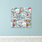 Dierlijke ABC-indigo multi Canvas Afdruk (Insitu (Houten vloer))