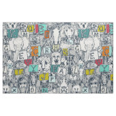 Dierlijke ABC-indigo multi Stof (Fat Quarter)