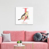 Dierlijke ABC J is bestemd voor het drukken van ja Canvas Afdruk (Insitu (Woonkamer))