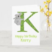 Dierlijke ABC K is bestemd voor een verjaardagskaa Kaart (Gele Bloem)