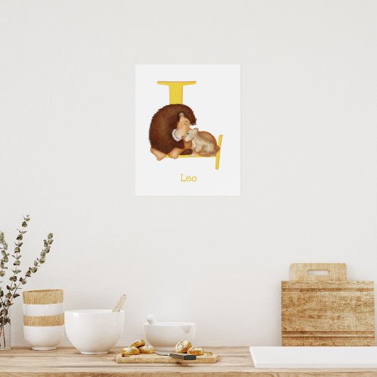 Dierlijke ABC L is bestemd voor leeuwenkoppen Poster (Keuken)