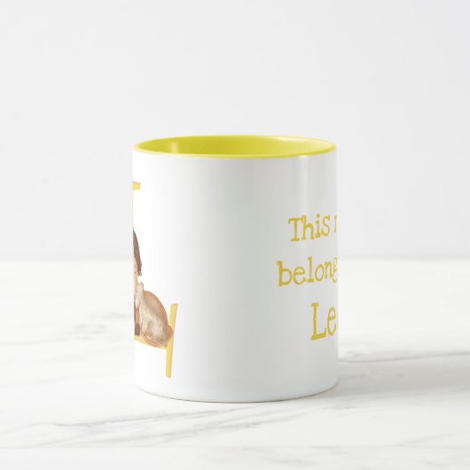 Dierlijke ABC L is voor leeuwenmok Mok (Midden)