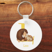 Dierlijke ABC L is voor leeuwensleutelring Sleutelhanger (Voorkant)