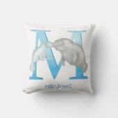 Dierlijke ABC M is bedoeld voor het manatekussens Kussen (Voorkant)
