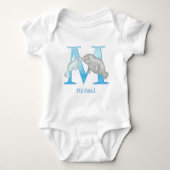 Dierlijke ABC M is bestemd voor een manateeg-baby- Romper (Voorkant)