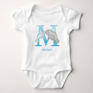 Dierlijke ABC M is bestemd voor een manateeg-baby- Romper