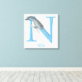 Dierlijke ABC N is bestemd voor het drukken van na Canvas Afdruk (Insitu (Houten vloer))