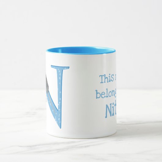 Dierlijke ABC N is bestemd voor narwaliteit mok (Midden)