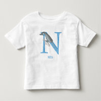 Dierlijke ABC N is bestemd voor narwhal T-shirt