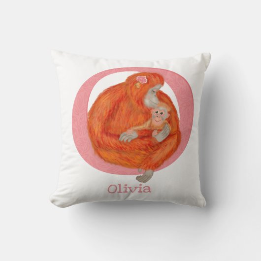 Dierlijke ABC O is bestemd voor orangutaankussen Kussen (Voorkant)
