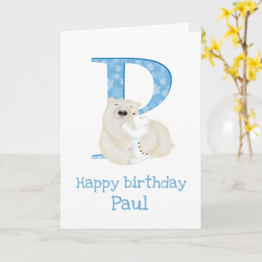 Dierlijke ABC P is bestemd voor een polair beer ve Kaart (Gele Bloem)