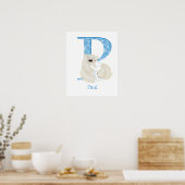 Dierlijke ABC P is bestemd voor polair beer. Poster (Keuken)