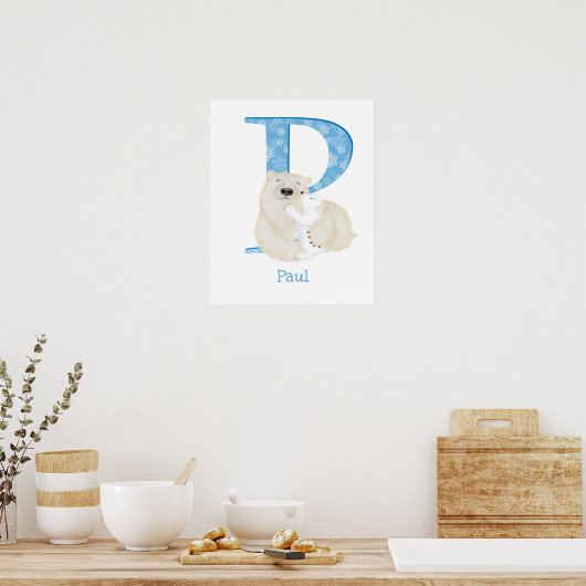 Dierlijke ABC P is bestemd voor polair beer. Poster (Keuken)