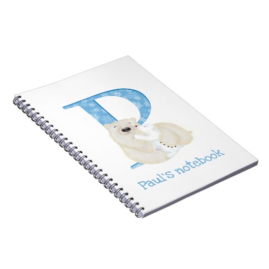 Dierlijke ABC P is voor polair beer notitieboek (Rechterzijde)