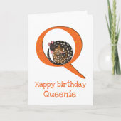 Dierlijke ABC Q is een vierjarige verjaardagskaart Kaart (Voorkant)