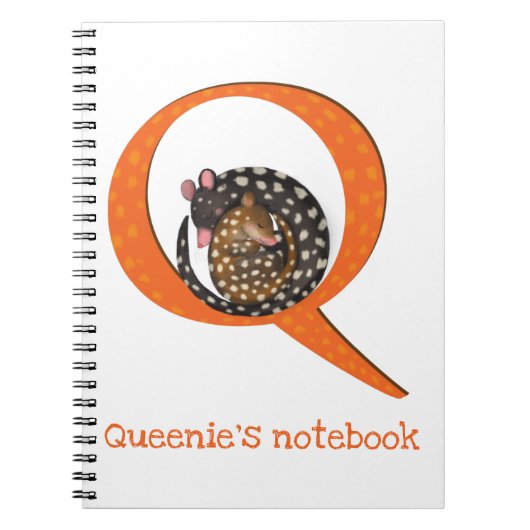 Dierlijke ABC Q is voor quoll notitieboek (Voorkant)