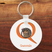 Dierlijke ABC Q is voor viervoudige sleutelring Sleutelhanger (Voorkant)