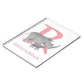 Dierlijke ABC R is voor rhinonotitieboek Notitieboek (Linkerzijde)