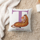 Dierlijke ABC T is voor tijgerkussen Kussen (Deken)