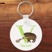 Dierlijke ABC V is bestemd voor de sleutelhanger v (Voorkant)