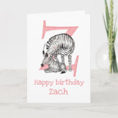 Dierlijke ABC Z is een verjaardagskaart voor zebra Kaart (Voorkant)